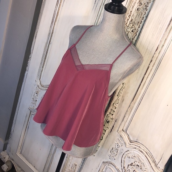 Intimately Free People Sexy Spaghetti Strap T Back Muted Raspberry Cami Size SP - Picture 3 of 12